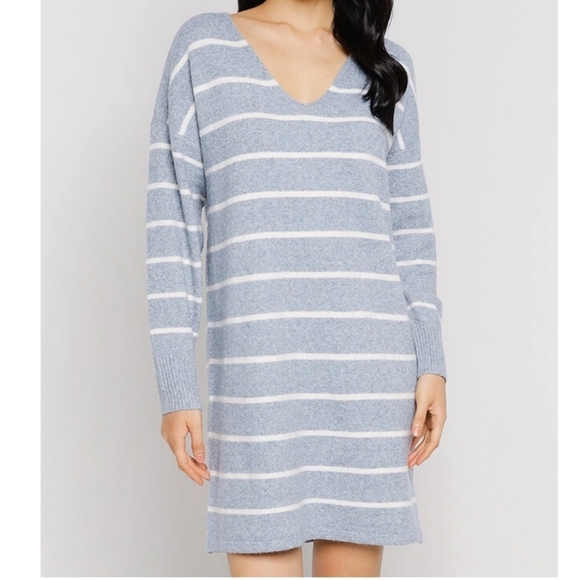 Vero Moda Doffy Curve Stripe Long Sleeve Recycle Blend Sweater Dress 4X NWT - Picture 4 of 15